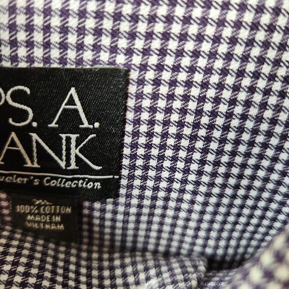 Joseph Bank men's shirt XL burgandy brown check button down - Picture 3 of 8